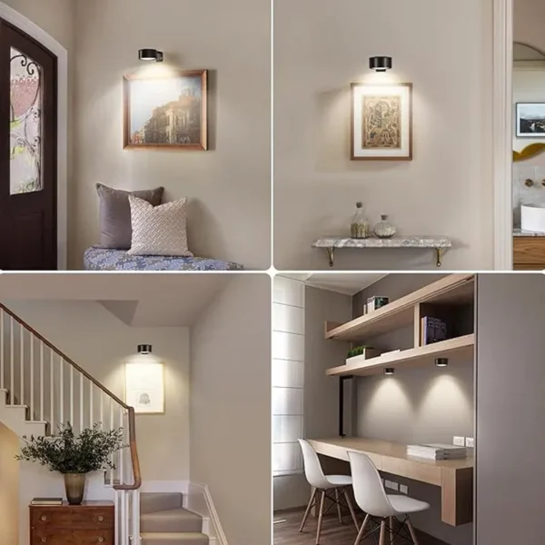 GlowFlex – Magnetisk Multifunksjonell Trådløs Vegglampe (3-pack) - Bilde 2