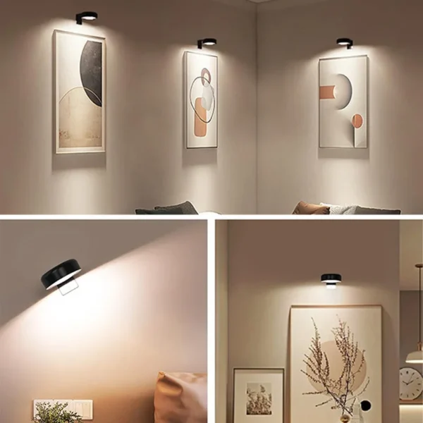 GlowFlex – Magnetisk Multifunksjonell Trådløs Vegglampe (3-pack) - Bilde 3