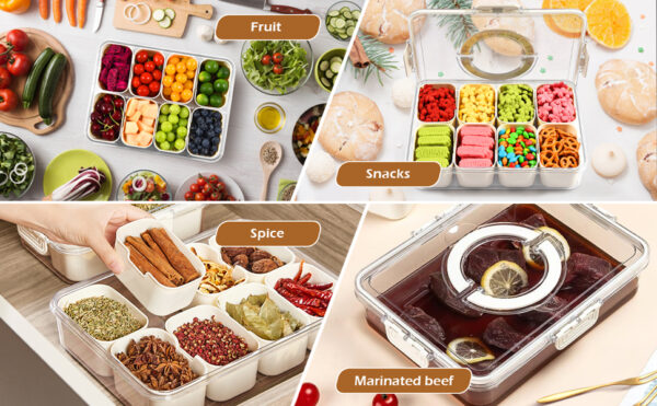Snack Box – Praktisk 8-roms boks for snacks på reisen, stranden og festen - Bilde 10