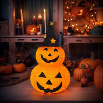 Stor Halloween-gresskar med LED-belysning