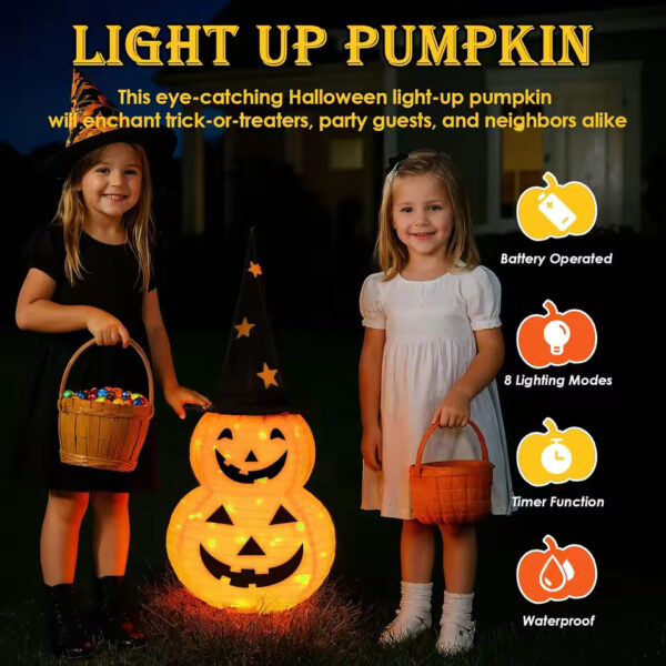 Stor Halloween-gresskar med LED-belysning - Bilde 3