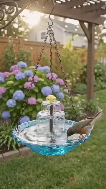 Fuglebad med Soldrevet Fontene - Bilde 2