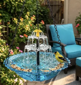 Fuglebad med Soldrevet Fontene