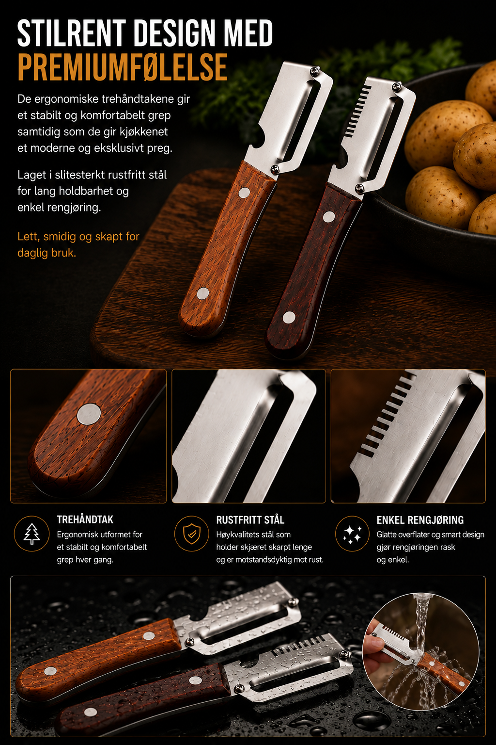 SliceMaster Duo – Multifunksjonelle Skrelle- & Rivkniver (2-pakning) - Bilde 5